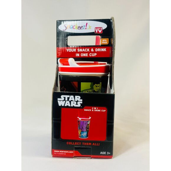Star Wars Snackeez Collage 2 in 1 Snack Drink Cup Rey Storm Trooper Chewbacca - Picture 6 of 7